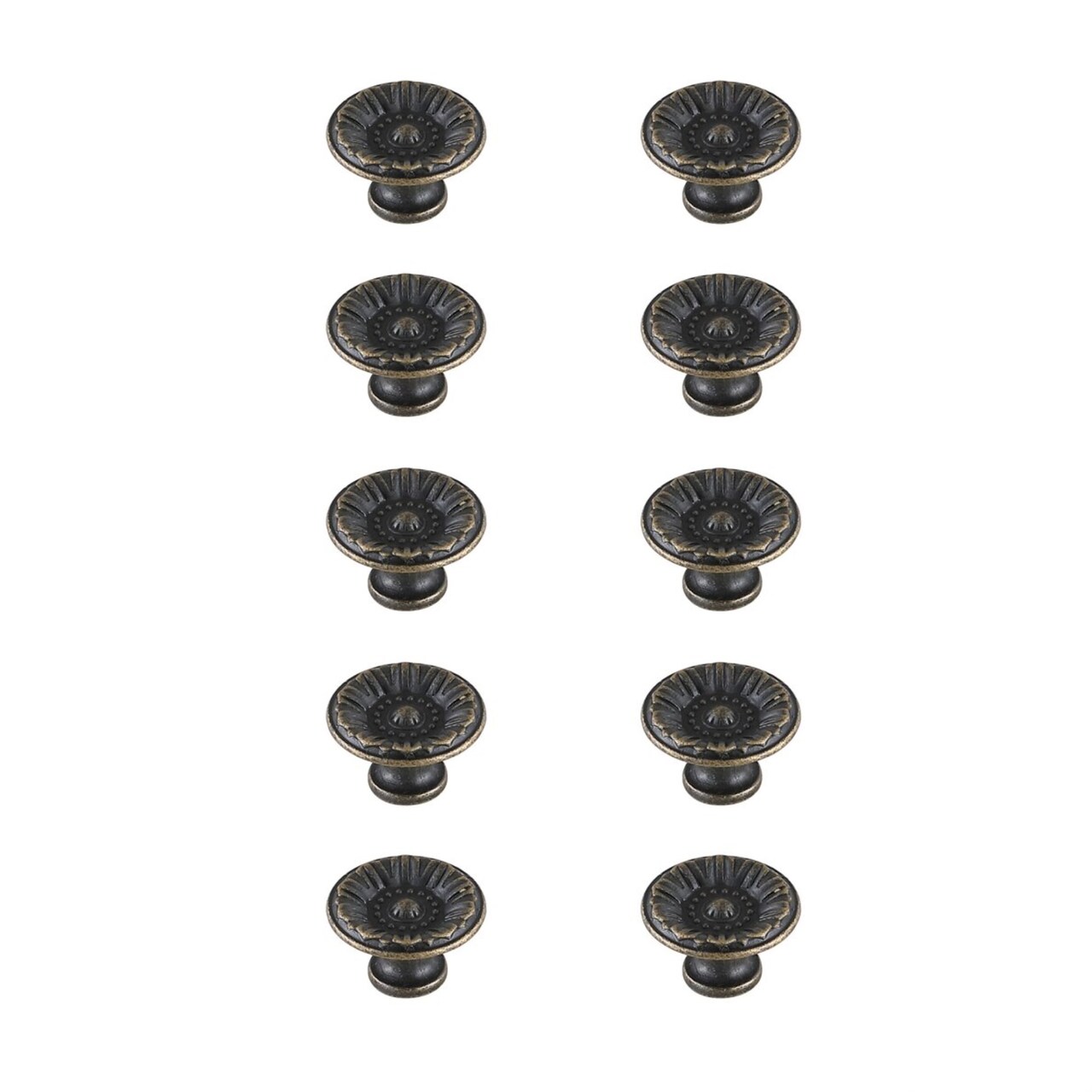 Corio 1.1" Diameter Antique Bronze Mushroom Knob Multipack (Set of 10)